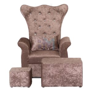 Sillón pedicura marrón capitoneado