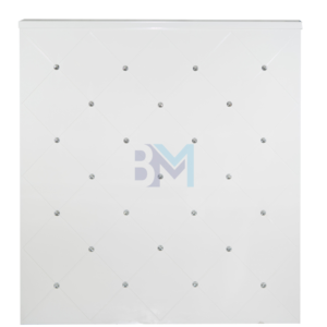 Mostrador de recepción blanco con cristales