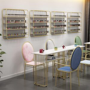 Soporte para esmaltes en color dorado