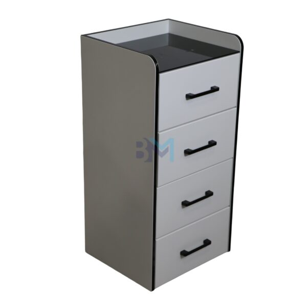 Mueble auxiliar de madera blanco con negro - Imagen 2