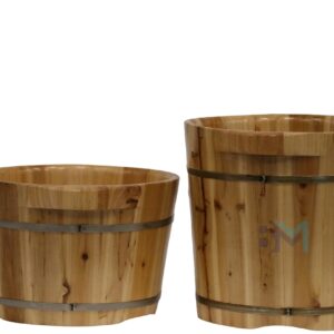 Cubo de pedicura de madera mediano
