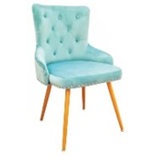 Silla de manicura de terciopelo , disponible en color azul