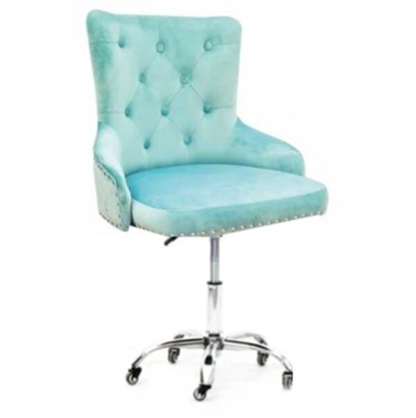 Silla de manicura de terciopelo , disponible en color azul - Imagen 4