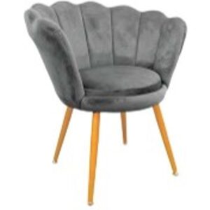 Silla de manicura tipo ostra en terciopelo, disponible en color gris