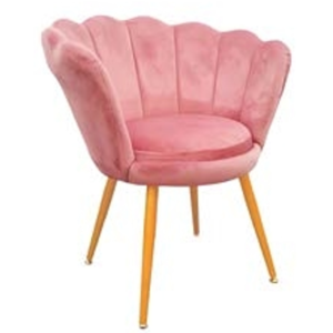 Silla de manicura tipo ostra en terciopelo, disponible en color rosado