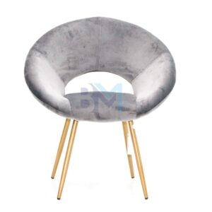 Silla de manicura de terciopelo, disponible en color gris