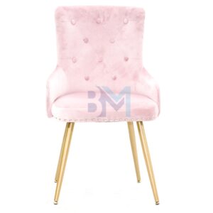 Silla de manicura de terciopelo , disponible en color rosado