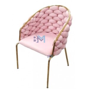 Silla de manicura de terciopelo rosado