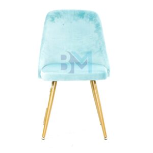 Silla de manicura de terciopelo disponible en color azul