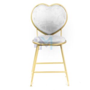 Silla de manicura con respaldo en forma de corazón gris