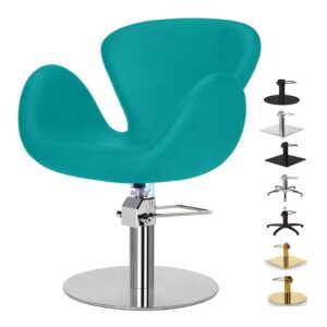 Silla de peluquería en polipiel color turquesa