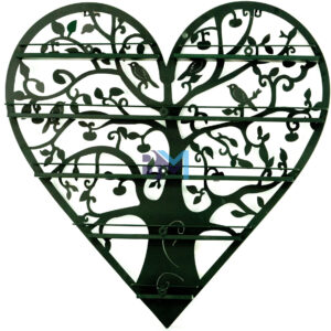 Soporte para esmalte en forma de corazon negro y blanco