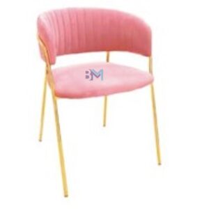 Silla de manicura en terciopelo rosado