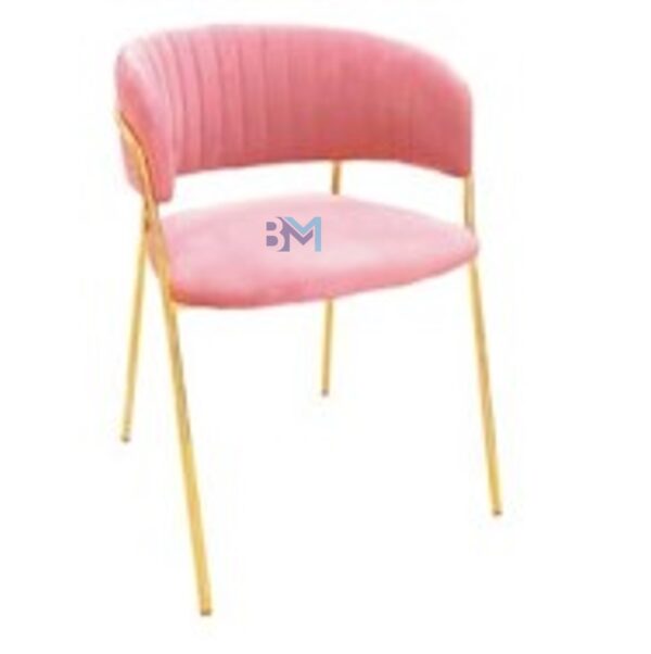 Silla de manicura en terciopelo rosado