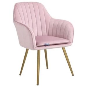 Silla de manicura en terciopelo rosado