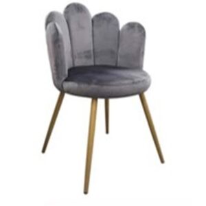 Silla de manicura en terciopelo gris