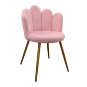 Silla de manicura en terciopelo rosado