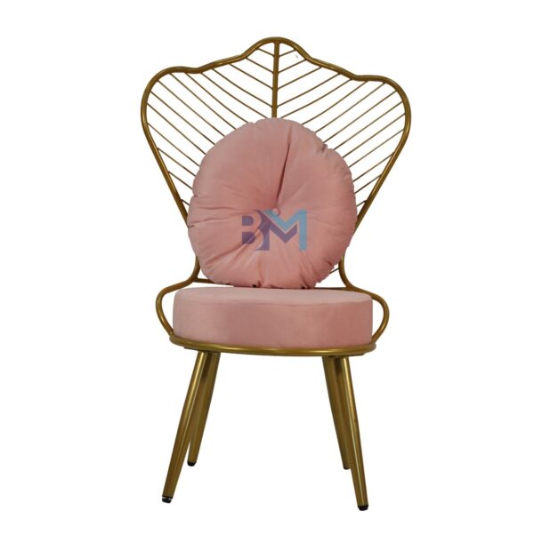 Silla de manicura en terciopelo rosado