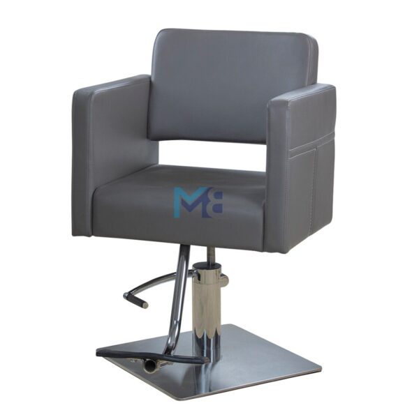 Silla de peluquería en polipiel color gris