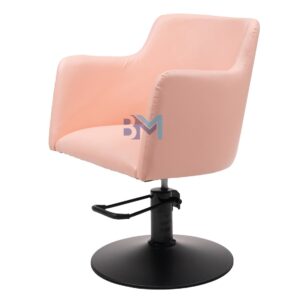 Silla de peluquería en polipiel color rosado