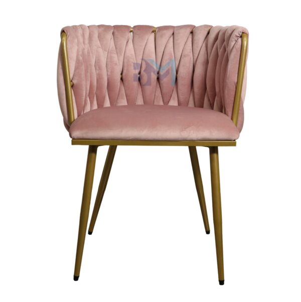 Silla de manicura en terciopelo rosado