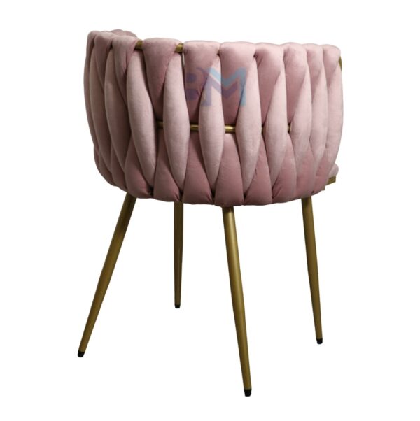 Silla de manicura en terciopelo rosado - Imagen 2