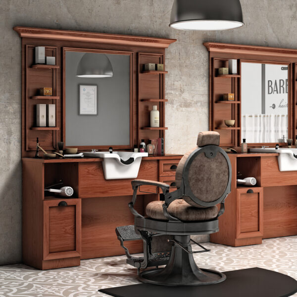 Sillón de barbería vintage marrón (copia) - Imagen 7