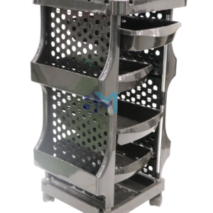 Carrito auxiliar de barbería y peluquería con organizador