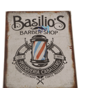 Letrero de metal vintage para decoracion de barberia