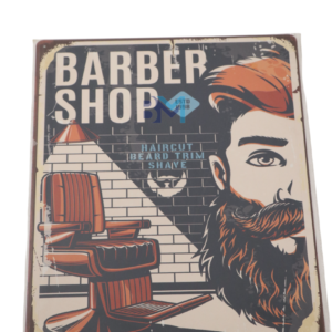 Letrero de metal vintage para decoracion de barberia
