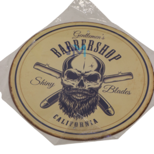 Letrero de metal circular vintage para decoracion de barberia
