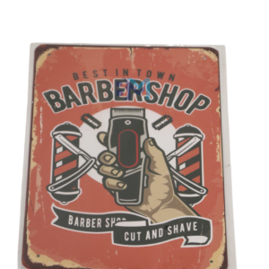 Letrero de metal vintage para decoracion de barberia