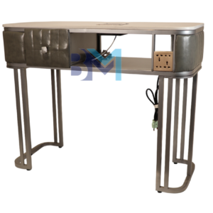 Mesa de manicura individual en polipiel gris