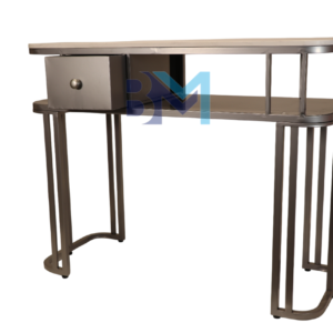 Mesa de manicura individual de metal color plata