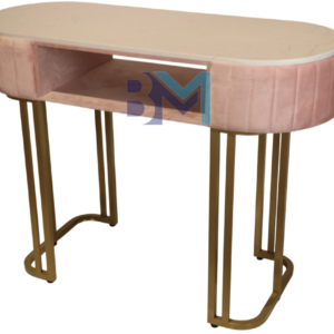 Mesa de manicura individual en terciopelo ovalada