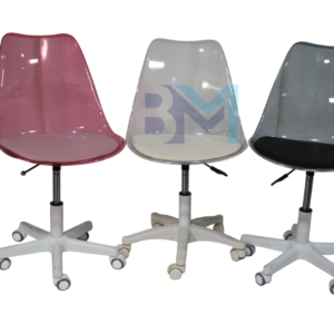 Taburete con respaldo en metraquilato Rosa, negro y gris