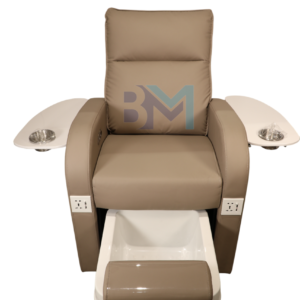 Silla de pedicura spa con pediluvio beige o marron