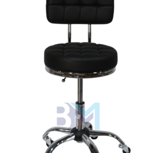 Taburete con respaldo en polipiel color  negro