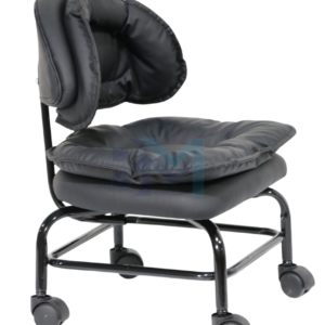 Taburete de pedicura negro con respaldo