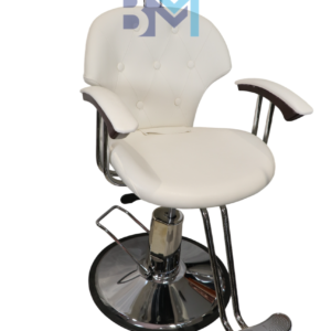 Sillón de barbería, peluquería y maquillaje clásico blanco