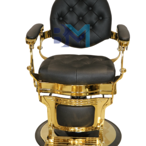 Sillón de barbería vintage Negro y Dorado