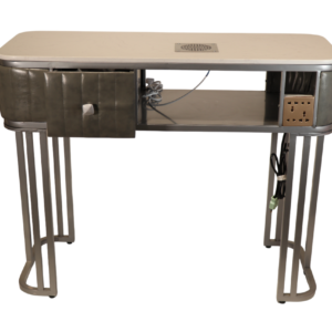 Mesa de manicura individual en polipiel gris  con aspirador