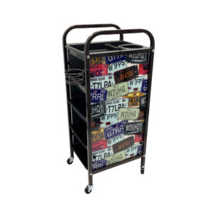 Carrito auxiliar de barbería y peluquería