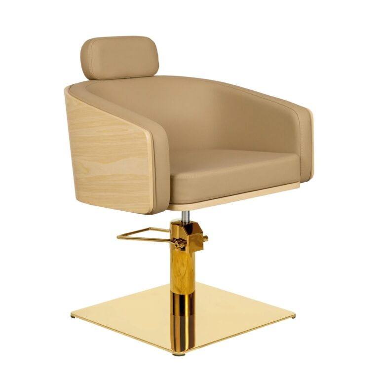 Silla de peluquería en polipiel color beige