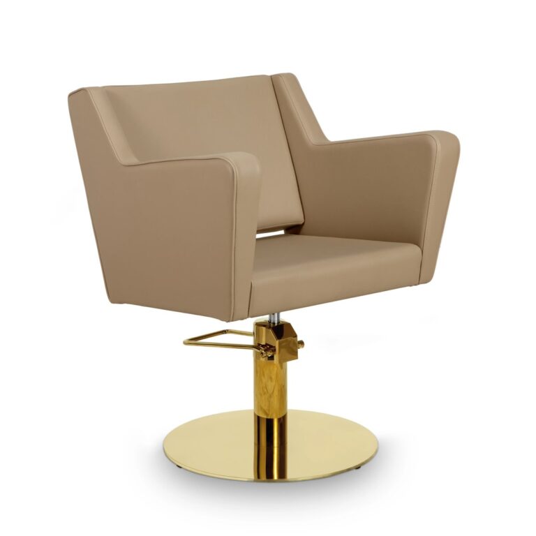 Silla de peluquería en polipiel color beige