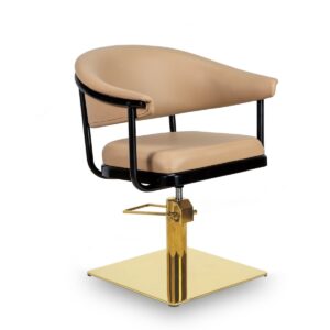 Silla de peluquería en polipiel color beige