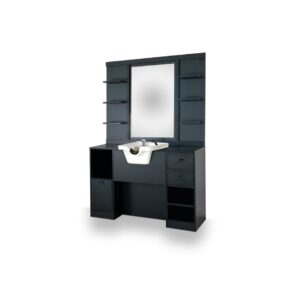 Espejo tocador negro con lavacabezas Oke 2