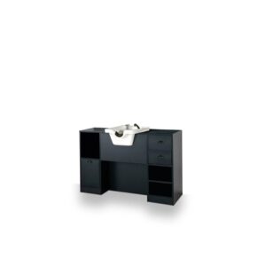 Tocador negro con lavacabezas Oke 4/98W