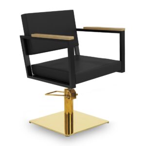 Silla de peluquería en polipiel color negro