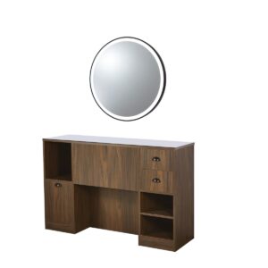 Tocador marrón oscuro con espejo Oke 6